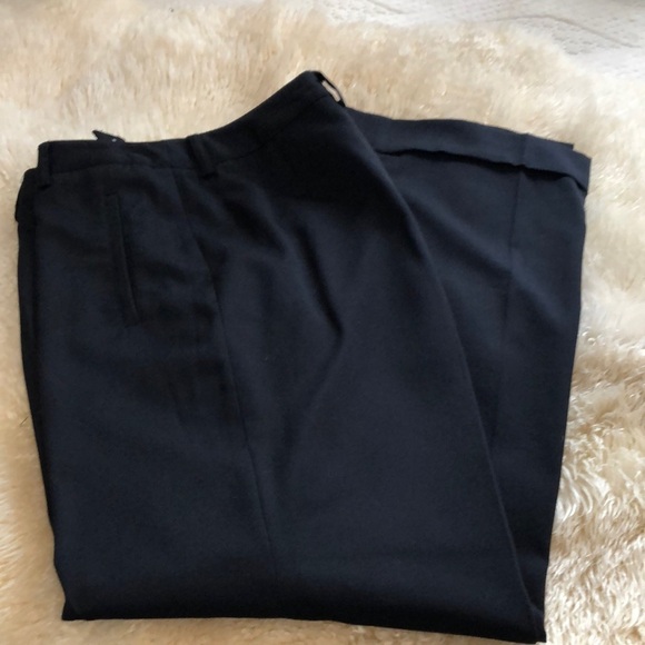 Black wide leg cuffed pants size 10 - Picture 1 of 10